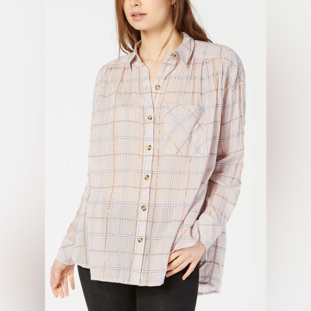 Free People plaid tunic